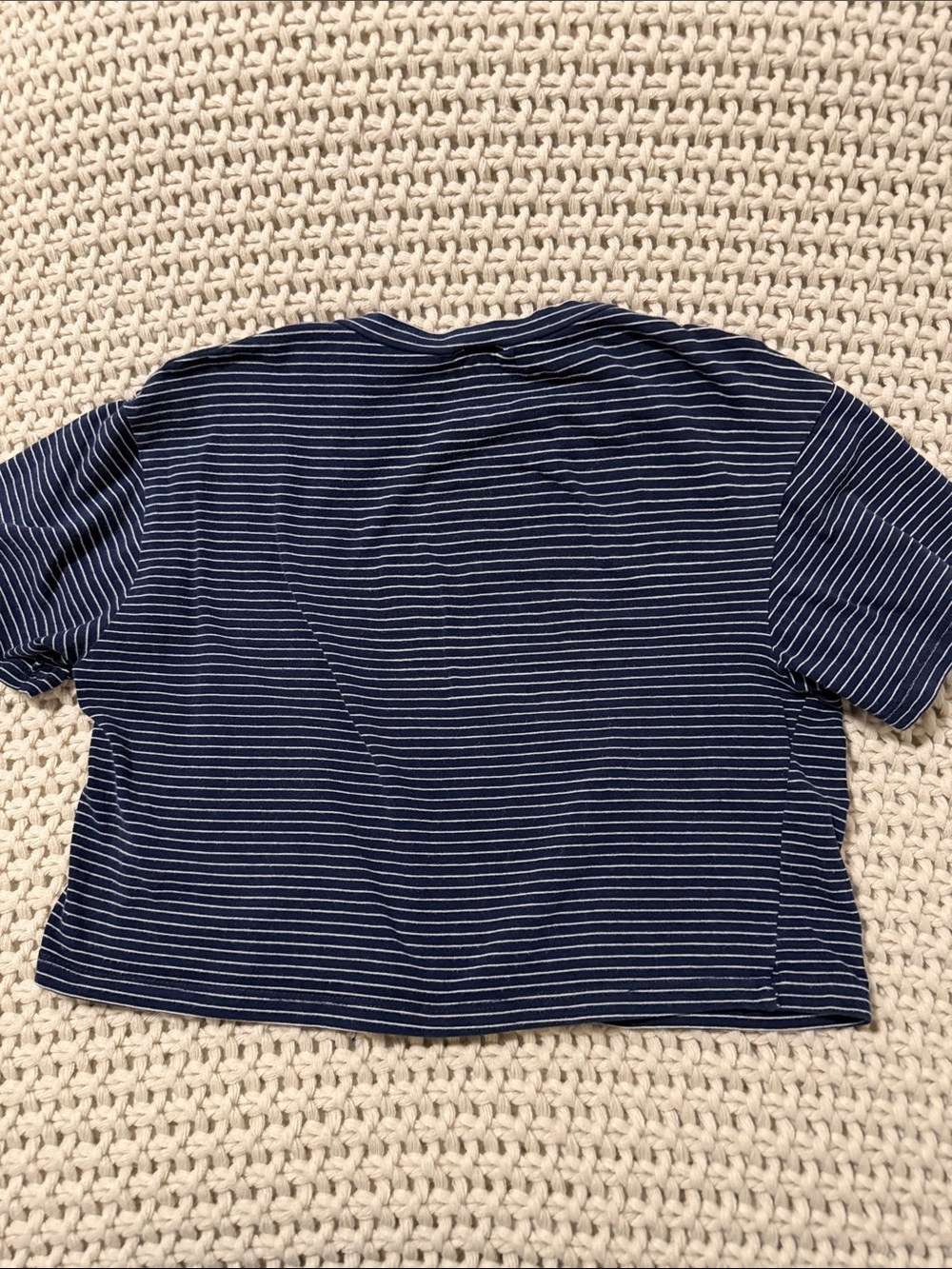 Dirtee Laundry Navy Striped "Los Angeles" Embroidered Crop Top - size XS - Picture 5 of 8